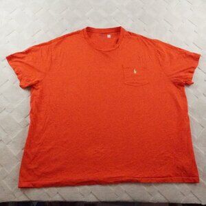 Polo Ralph Lauren Pocket Tee Mens 4XLB Solid Red Crew Neck T-Shirt